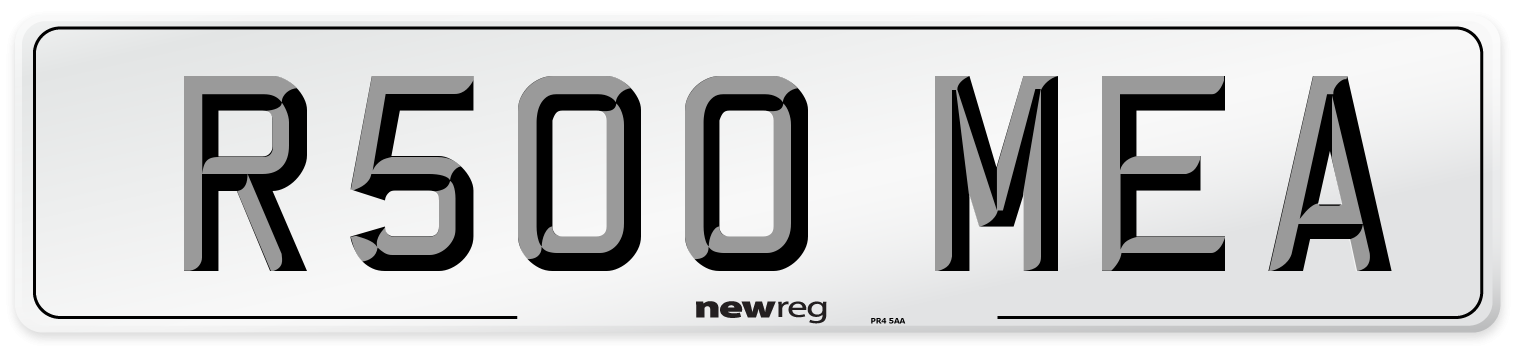 R500 MEA Number Plate from New Reg